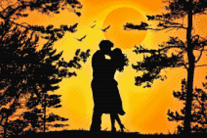 Diamond Painting - Par forelskede ved solnedgang