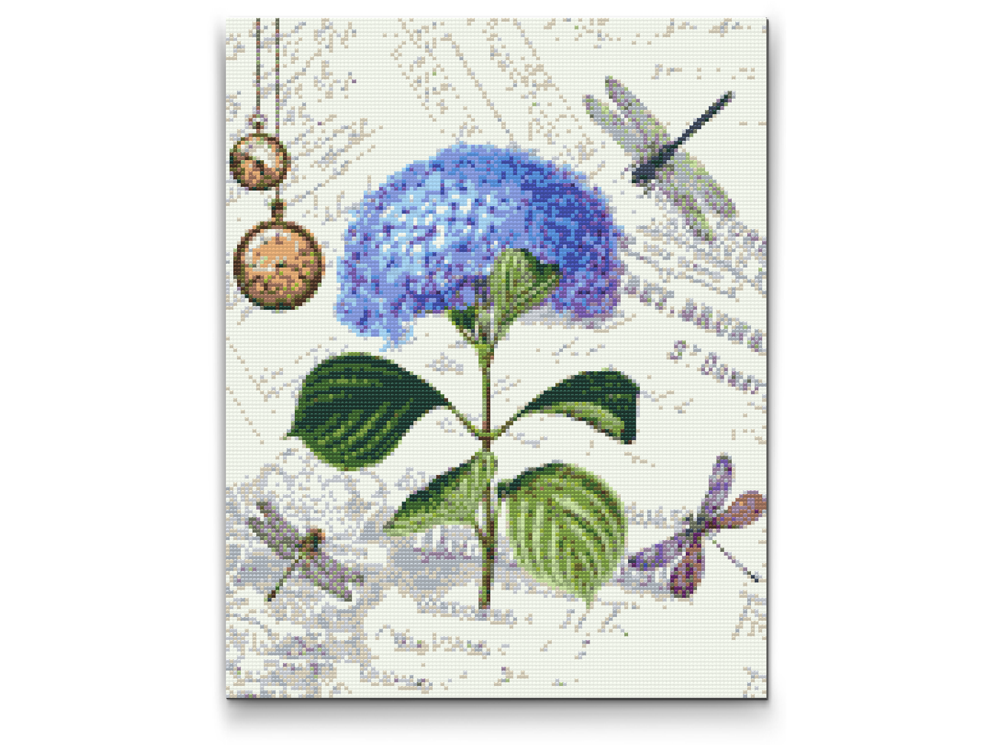 Diamond Painting - Hortensia og guldsmede