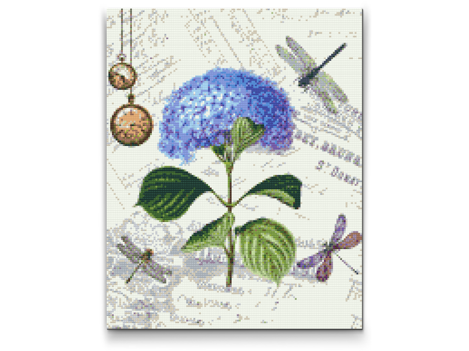 Diamond Painting - Hortensia og guldsmede