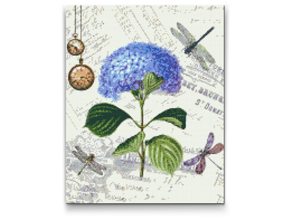 Diamond Painting - Hortensia og guldsmede