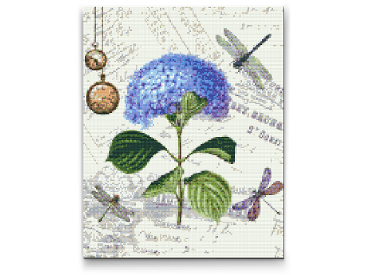 Diamond Painting - Hortensia og guldsmede