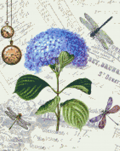 Diamond Painting - Hortensia og guldsmede