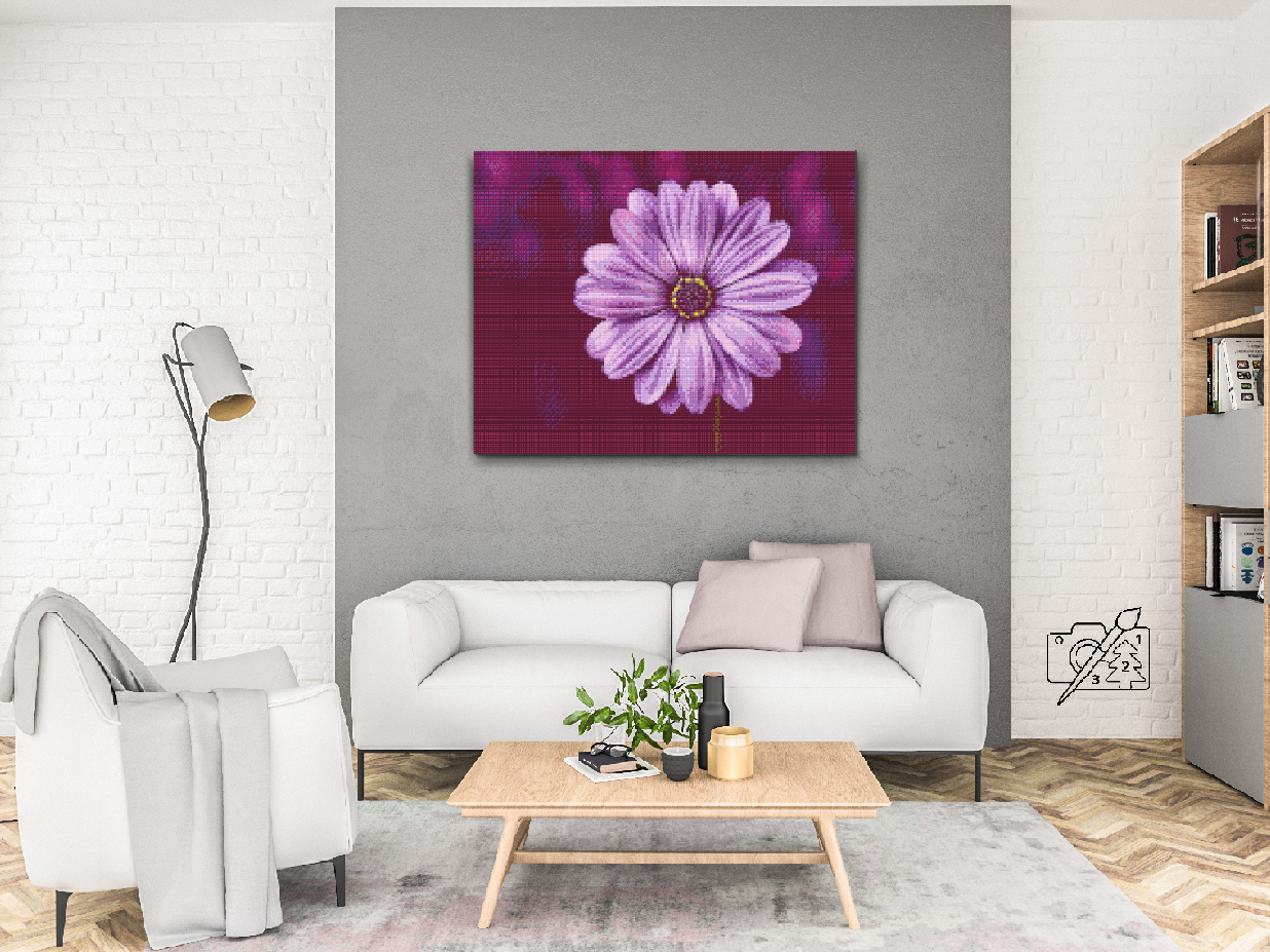Diamond Painting - Gerebera i lilla farve