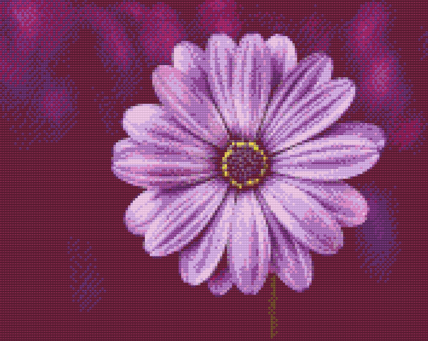 Diamond Painting - Gerebera i lilla farve
