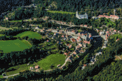 Diamond Painting - Udsigt over Rozmberk Slot