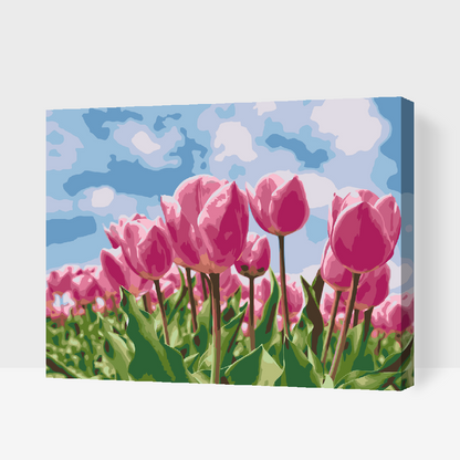 Paint by Numbers - Lyserøde tulipaner