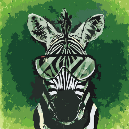 Paint by Numbers - Zebra med briller
