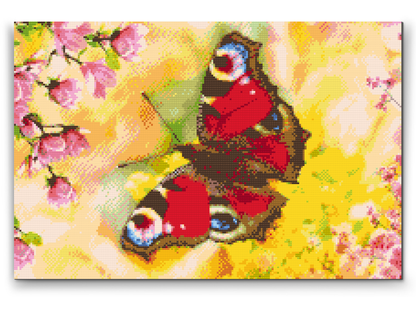 Diamond Painting - Påfugløje-sommerfugl
