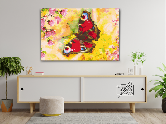 Diamond Painting - Påfugløje-sommerfugl