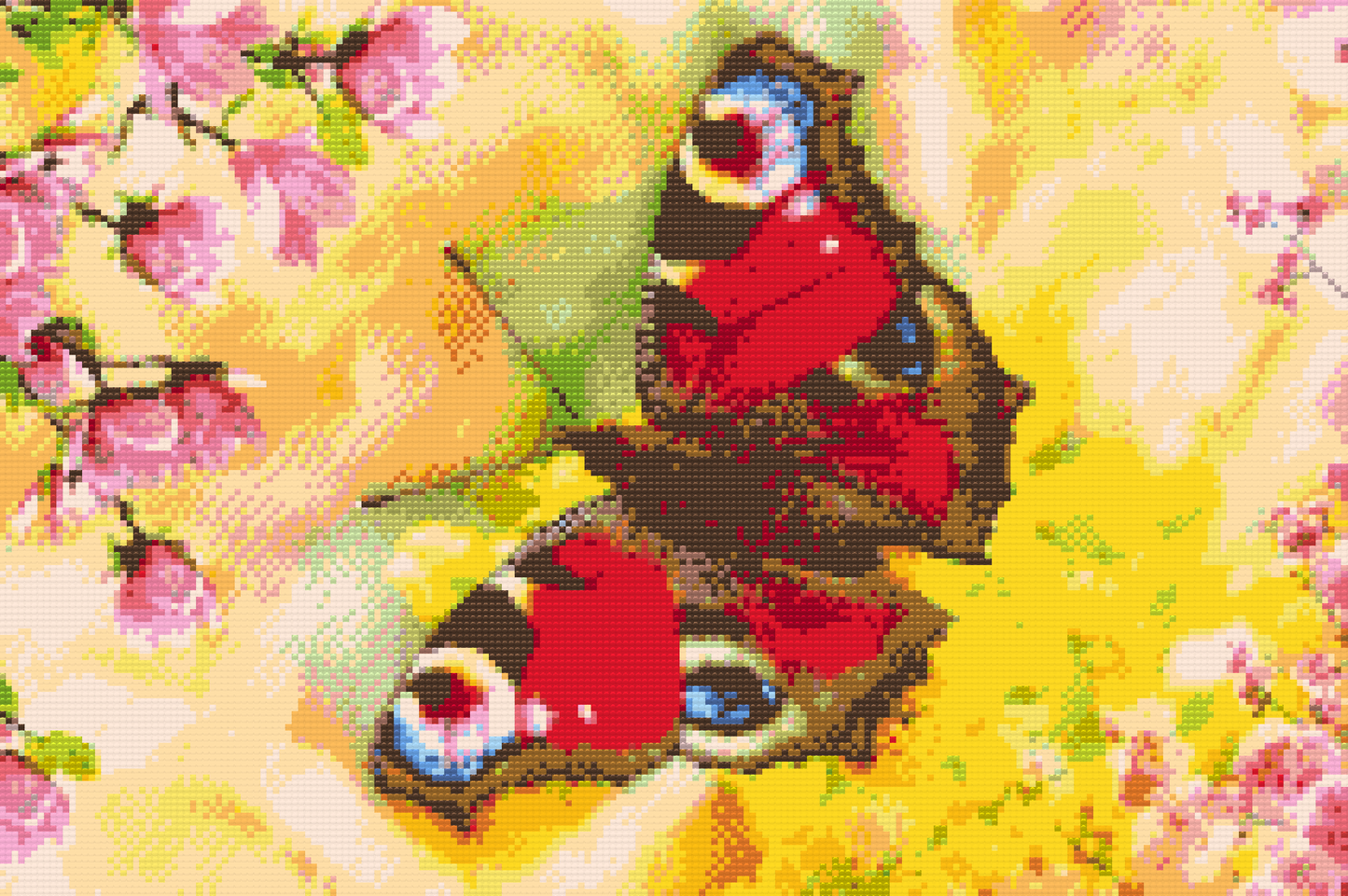 Diamond Painting - Påfugløje-sommerfugl