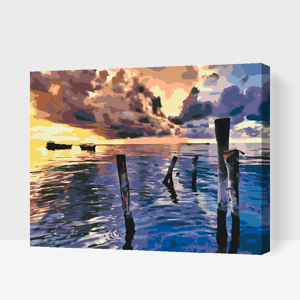 Paint by Numbers - Stormfuld solnedgang