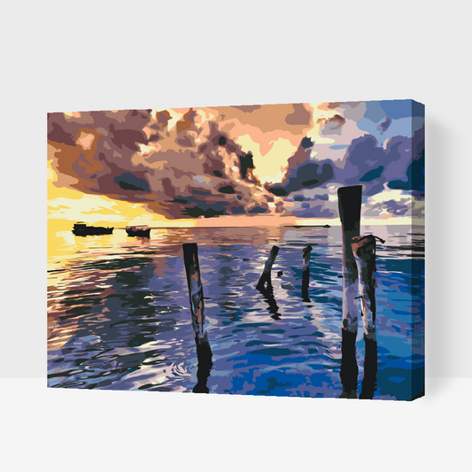 Paint by Numbers - Stormfuld solnedgang
