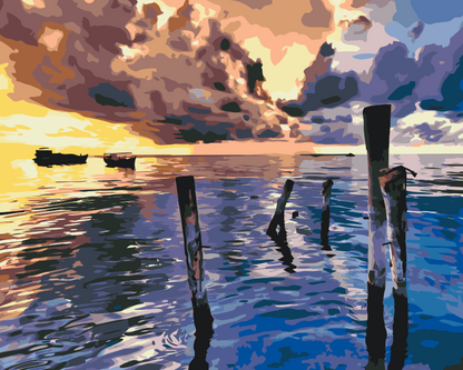 Paint by Numbers - Stormfuld solnedgang