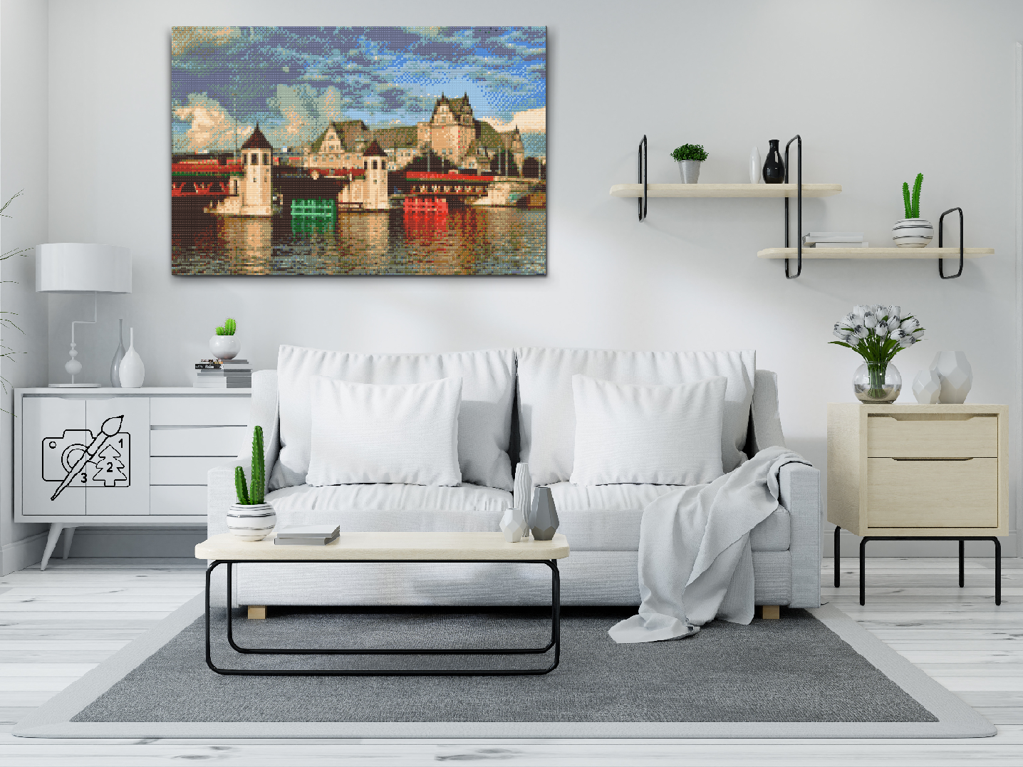 Diamond Painting - Jernbanevindebro i Szczecin, Polen