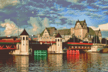 Diamond Painting - Jernbanevindebro i Szczecin, Polen