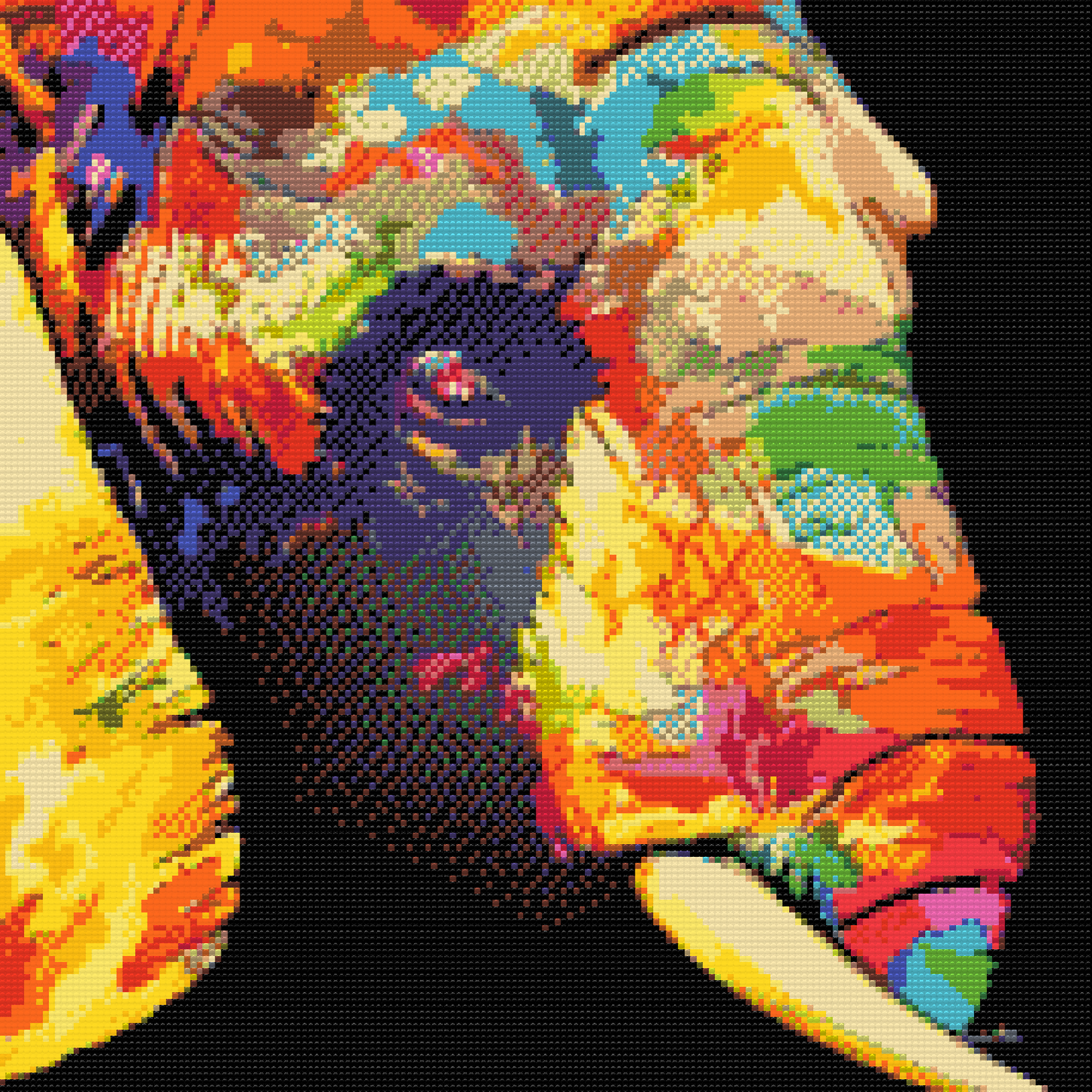 Diamond Painting - Farvet elefant