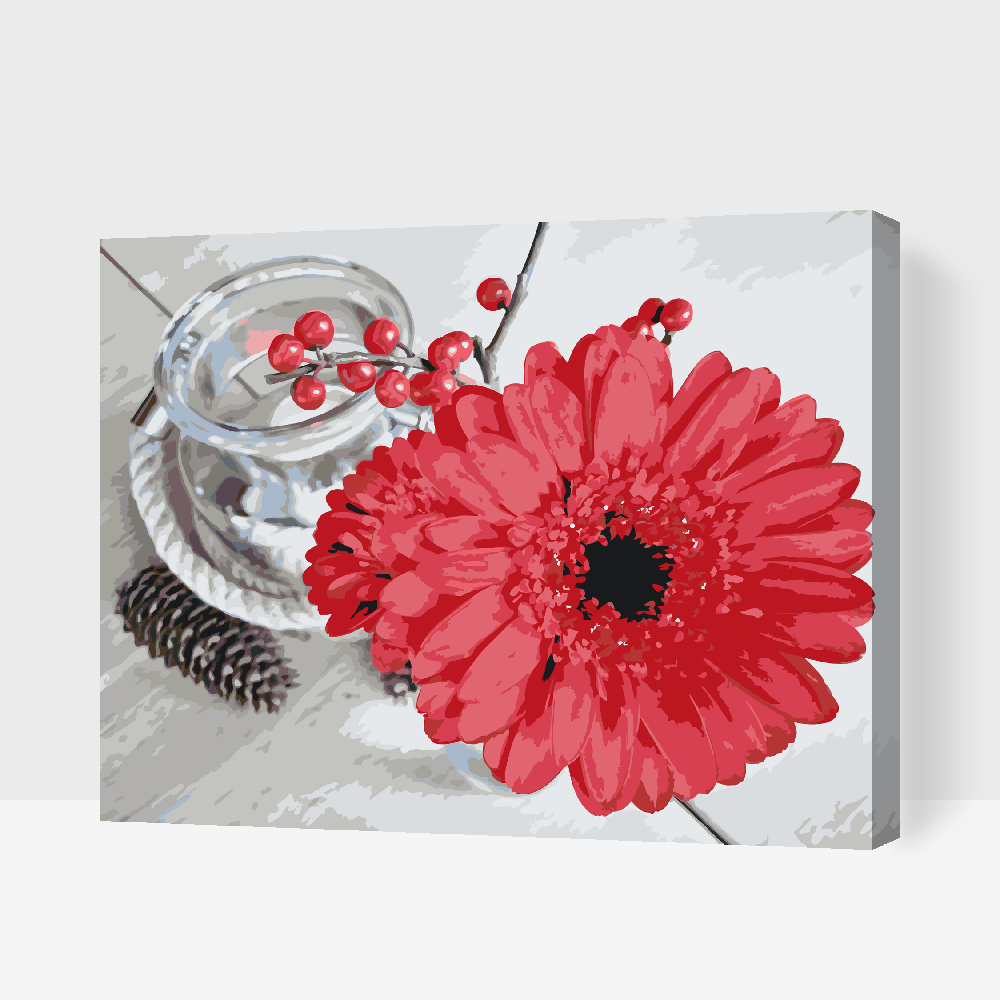 Paint by Numbers - Gerbera og Stearinlys