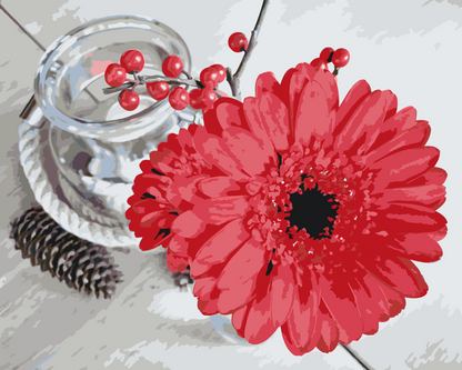 Paint by Numbers - Gerbera og Stearinlys
