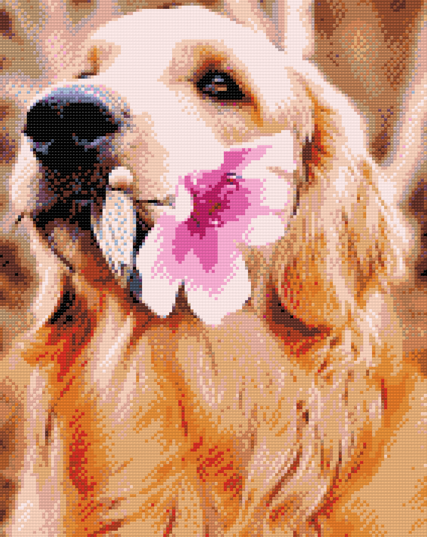 Diamond Painting - Labrador med blomst