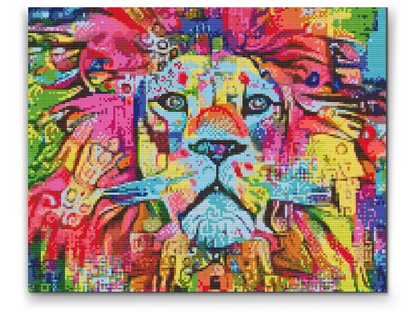 Diamond Painting - Farverig Løve 4