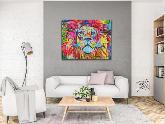 Diamond Painting - Farverig Løve 4