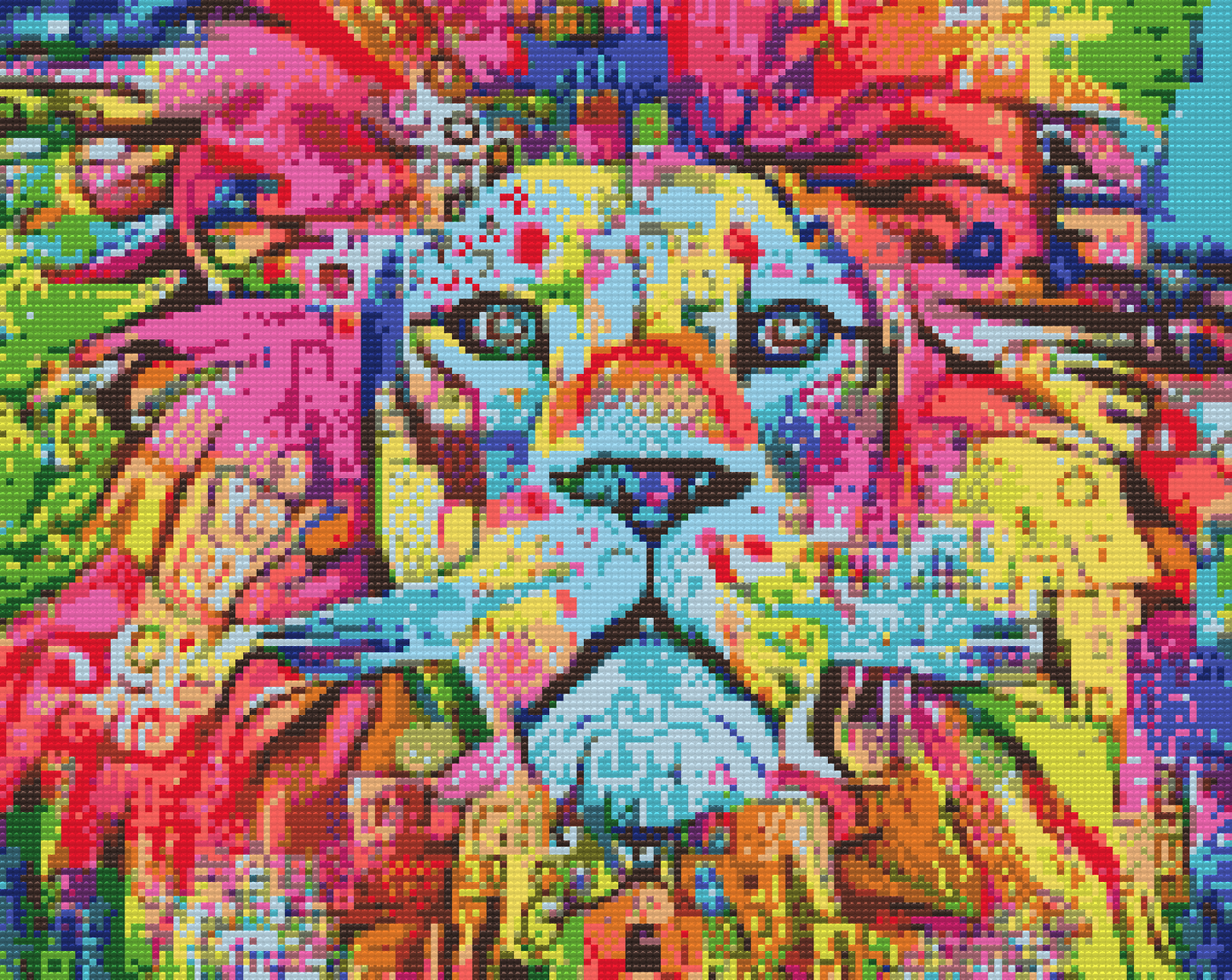 Diamond Painting - Farverig Løve 4