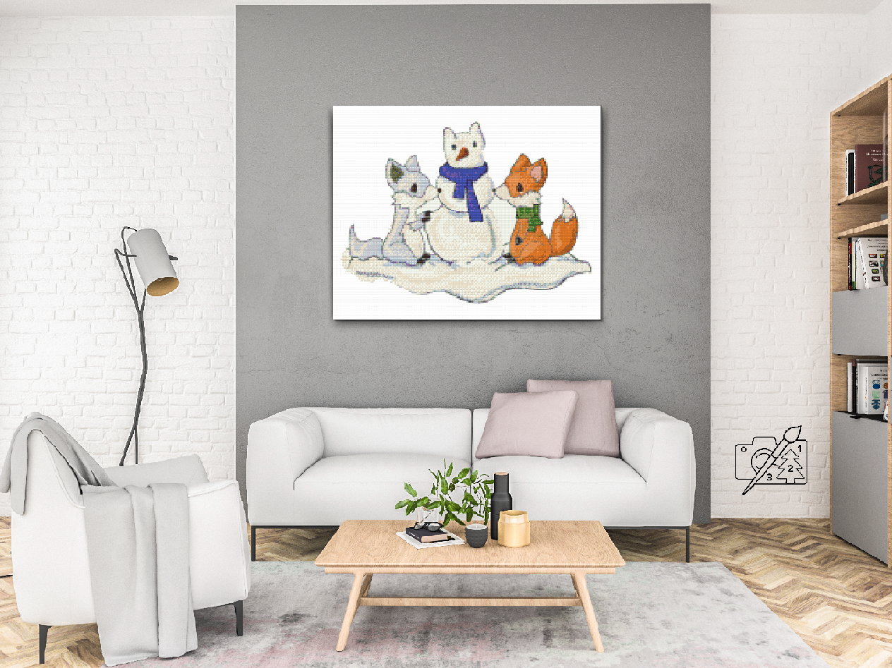 Diamond Painting - Ræv og Snemand