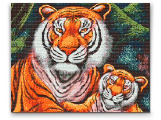 Diamond Painting - Familie af tigre
