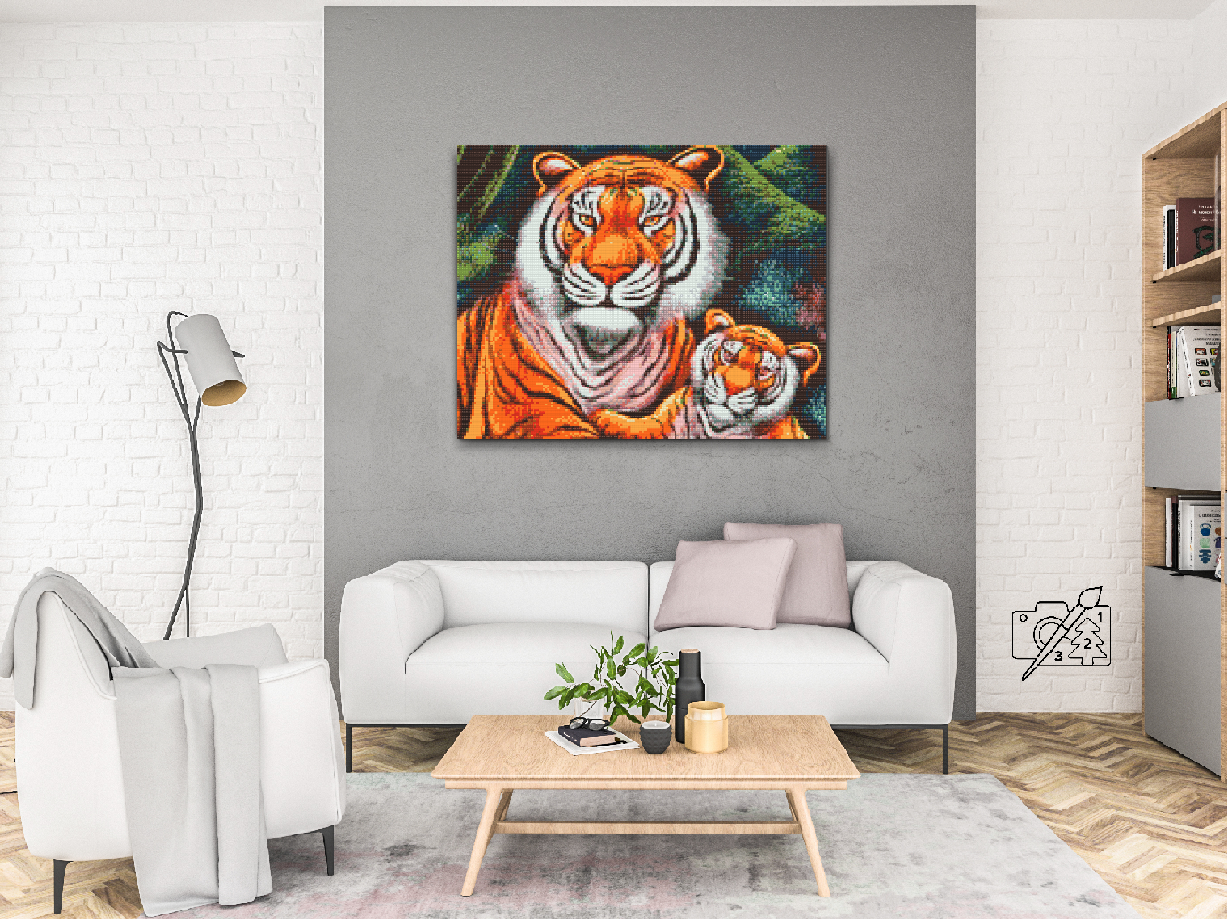 Diamond Painting - Familie af tigre