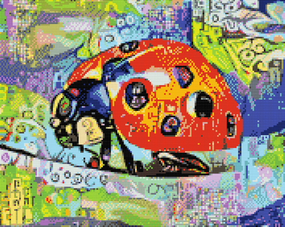 Diamond Painting - Farverig Mariehøne