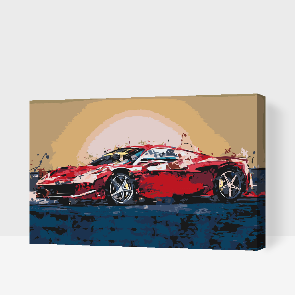 Paint by Numbers - Rød Ferrari
