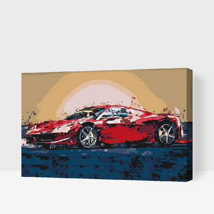 Paint by Numbers - Rød Ferrari