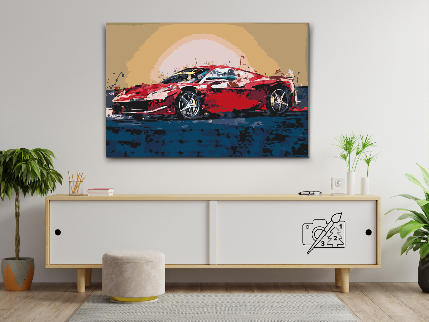 Paint by Numbers - Rød Ferrari