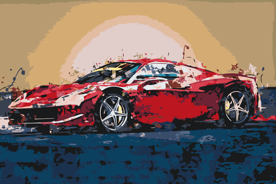 Paint by Numbers - Rød Ferrari