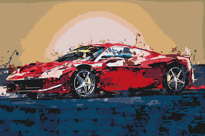 Paint by Numbers - Rød Ferrari