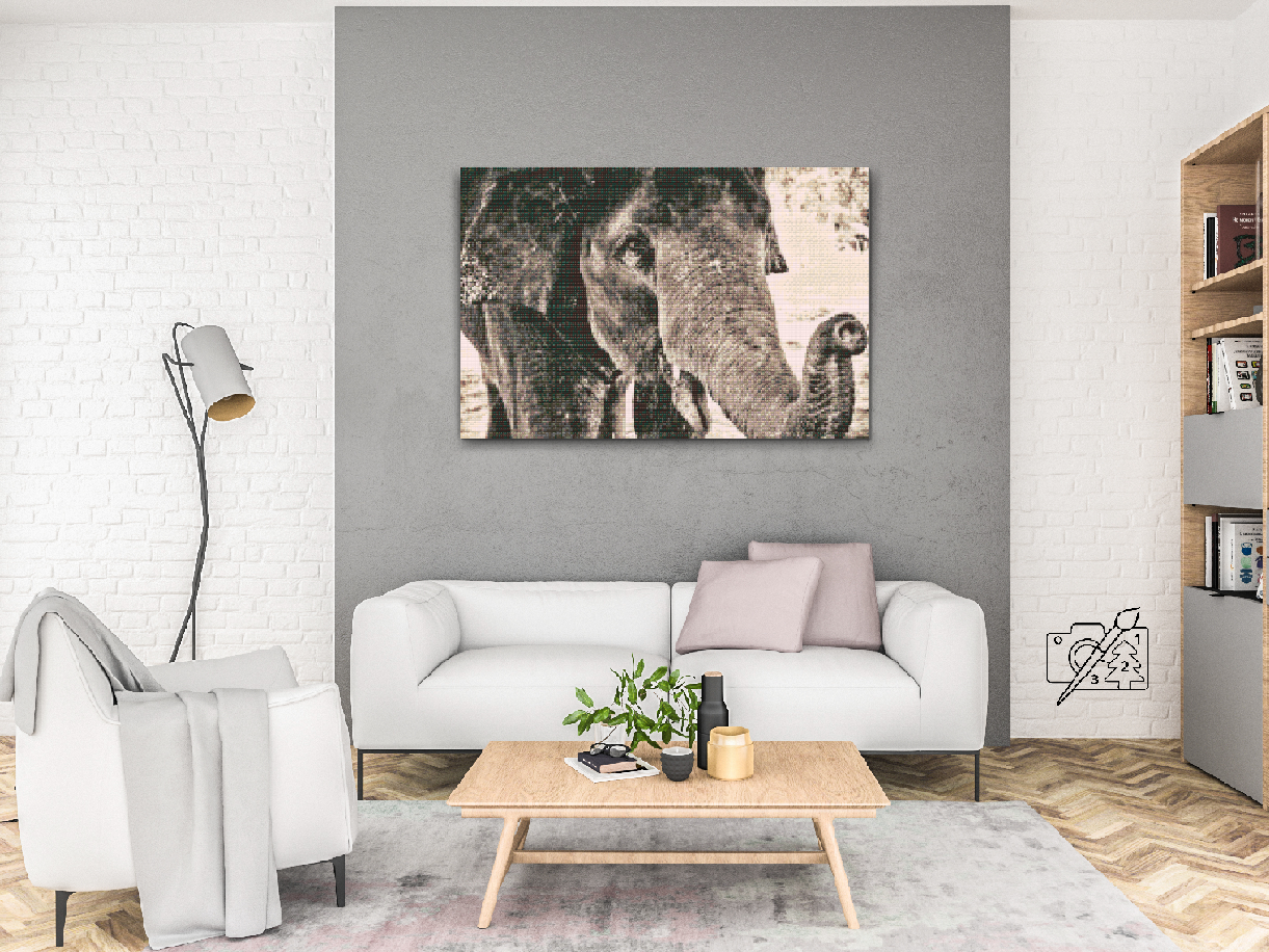 Diamond Painting - Elefanten i grå