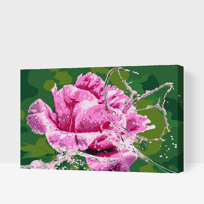 Paint by Numbers - Rose og Sommerfugl lavet af vanddråber