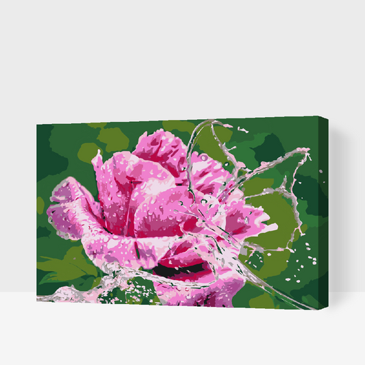 Paint by Numbers - Rose og Sommerfugl lavet af vanddråber
