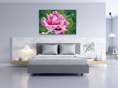 Paint by Numbers - Rose og Sommerfugl lavet af vanddråber