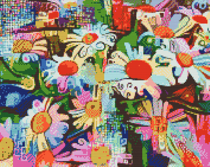 Diamond Painting - Farverige blomster