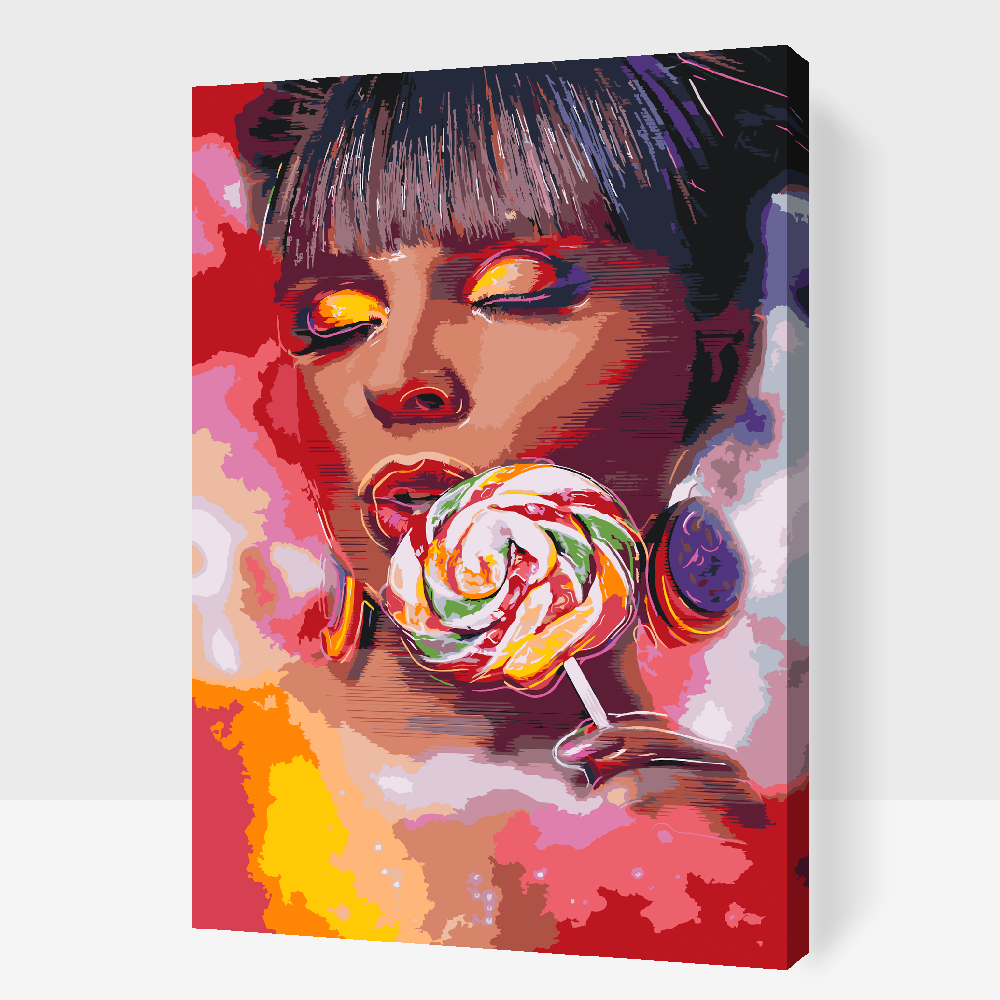 Paint by Numbers - Kvinde med en slikkepind