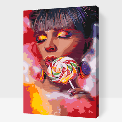 Paint by Numbers - Kvinde med en slikkepind