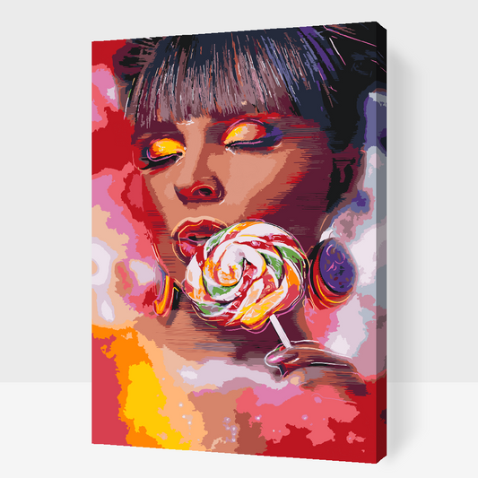 Paint by Numbers - Kvinde med en slikkepind