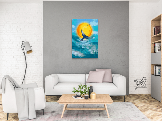 Diamond Painting - Hval ved solnedgang
