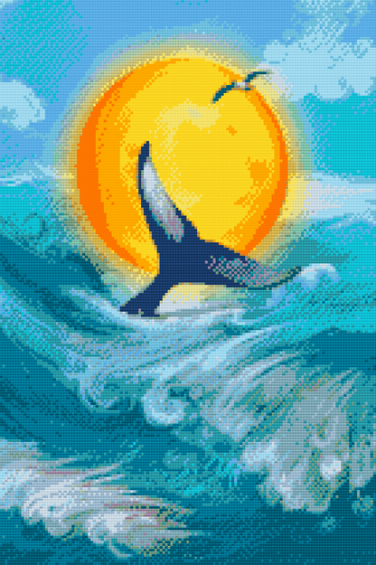 Diamond Painting - Hval ved solnedgang