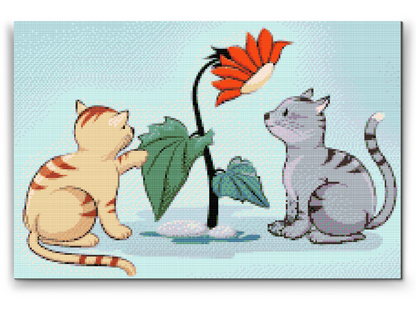 Diamond Painting - Katte og Blomst