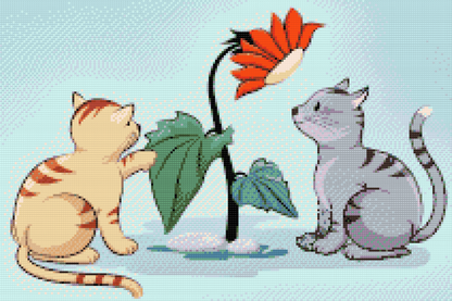 Diamond Painting - Katte og Blomst