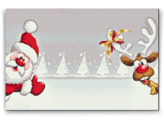 Diamond Painting - Julemanden og rensdyret Rudolf