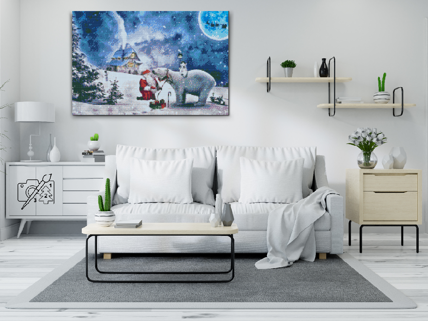 Diamond Painting - Julemanden og hans hjælpere