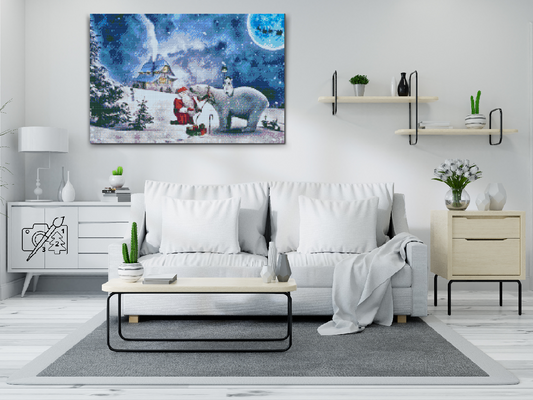 Diamond Painting - Julemanden og hans hjælpere